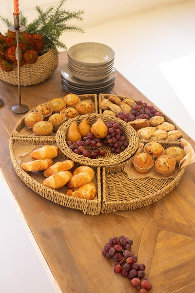 Large Woven Vine Five Piece Round Serving Set