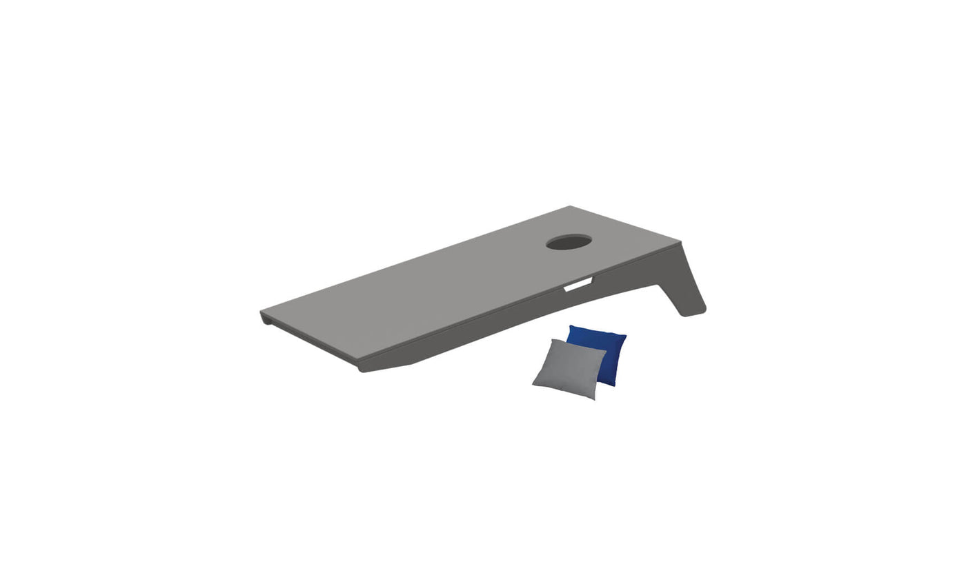 Ledge Lounger Cornhole Toss in Gray.