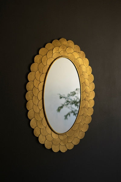 Layered Gold Scallop Fframed Mirror