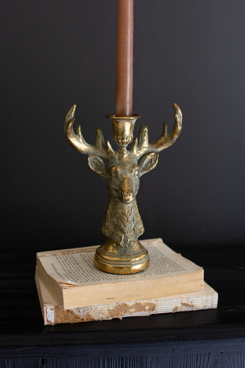 Resin Taper Candle Holders Deer