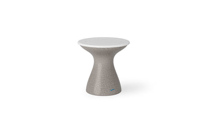 Ledge Lounger Autograph Tall Ice Bin Side Table with White lid and Sandstone base.