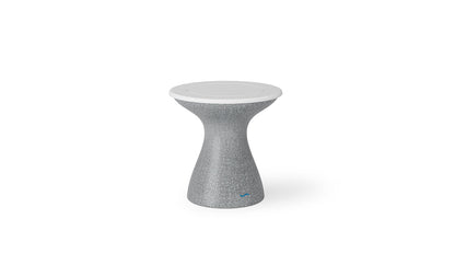 Ledge Lounger Autograph Tall Ice Bin Side Table with White lid and Granite Gray base.