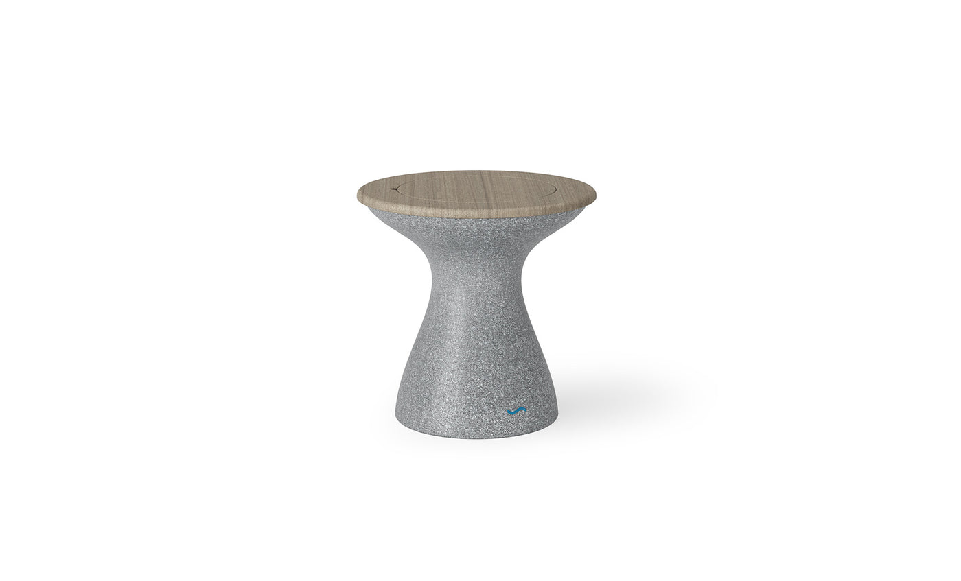 Ledge Lounger Autograph Tall Ice Bin Side Table with Wheat lid and Granite Gray base.