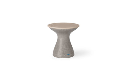 Ledge Lounger Autograph Tall Ice Bin Side Table with Cloud lid and Sandstone base.