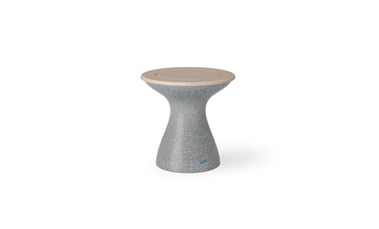 Ledge Lounger Autograph Tall Ice Bin Side Table with Cloud lid and Granite Gray base.