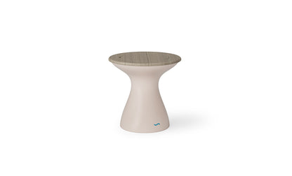 Ledge Lounger Autograph Tall Ice Bin Side Table with Wheat lid and Sandstone base.