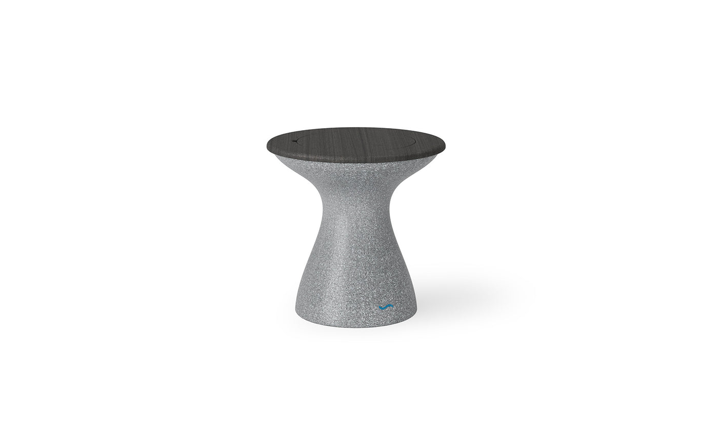 Ledge Lounger Autograph Tall Ice Bin Side Table with Fog lid and Granite Gray base.