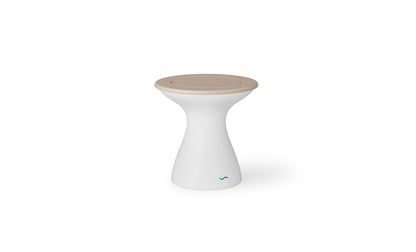 Ledge Lounger Autograph Tall Ice Bin Side Table with Cloud lid and White base.