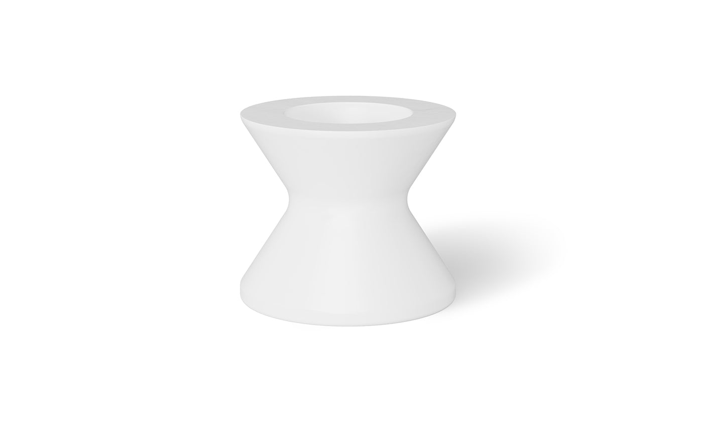 Ledge Lounger Signature Tall Ice Bin Side Table in White.