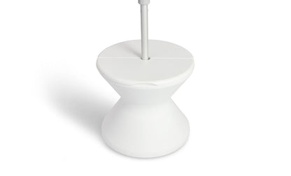 Ledge Lounger Signature Tall Ice Bin Side Table shown with umbrella accessory.
