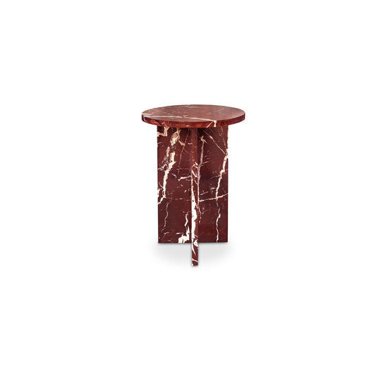Grace Accent Table - Rosso Levanto Marble
