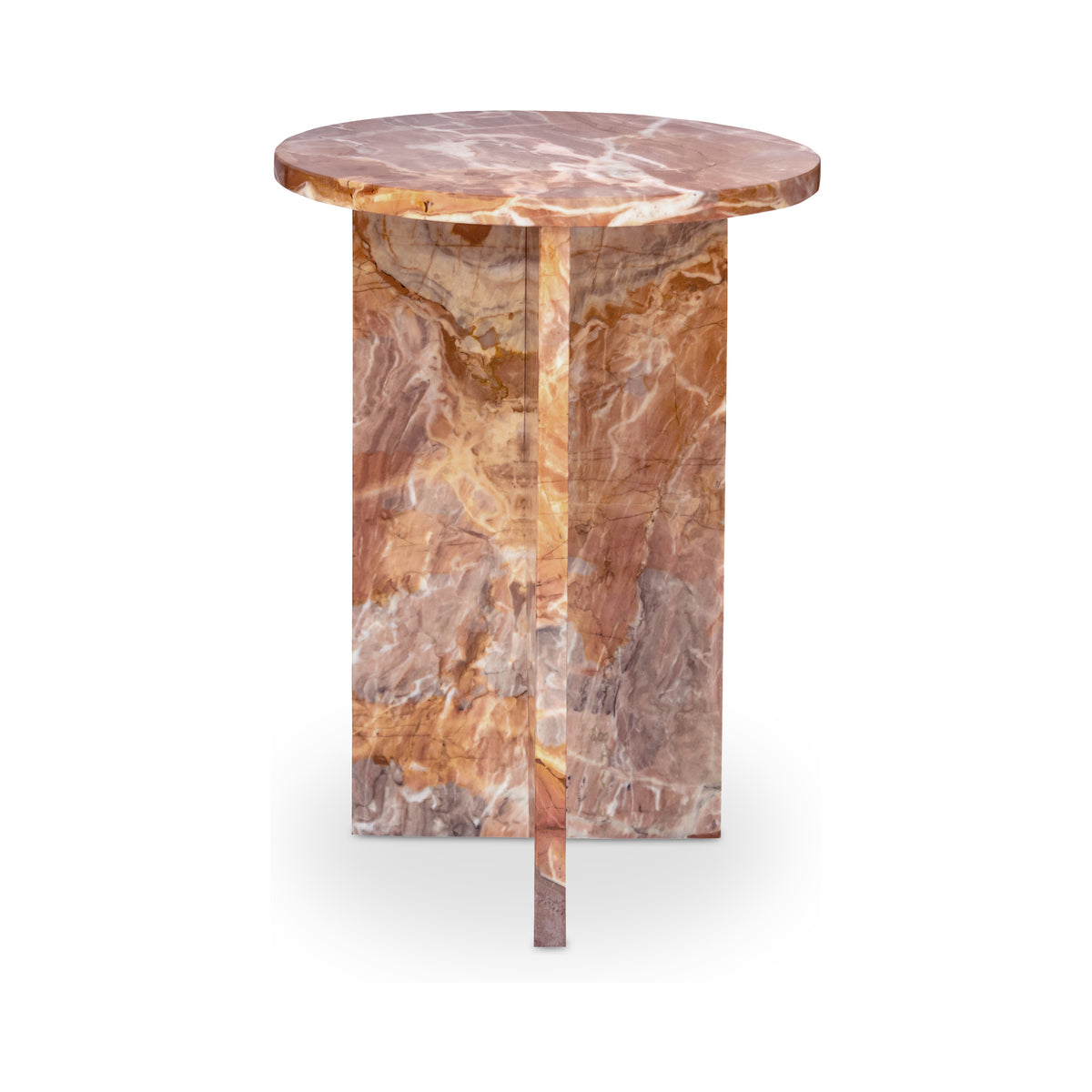 Grace Accent Table - Orange Levante Marble