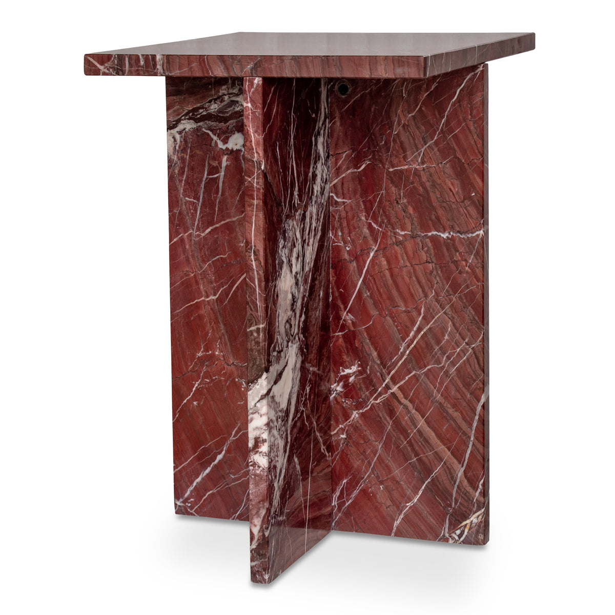 Blair Accent Table - Rosso Levanto Marble