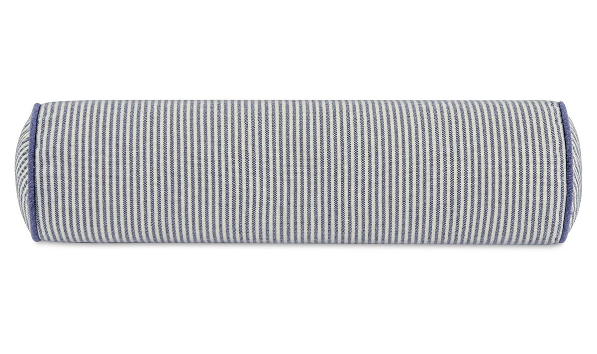 Sybil Small Bolster Pillow Navy Stripe